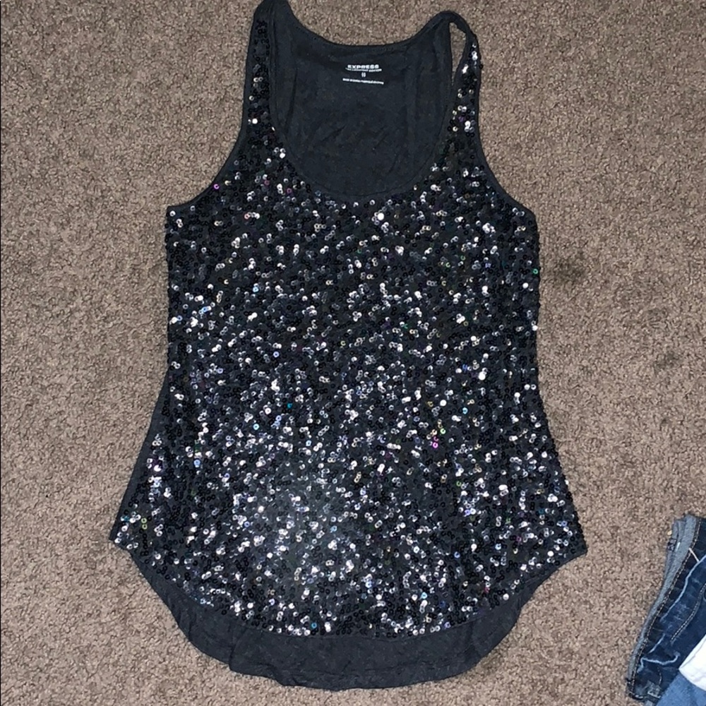 Express sequin tank top